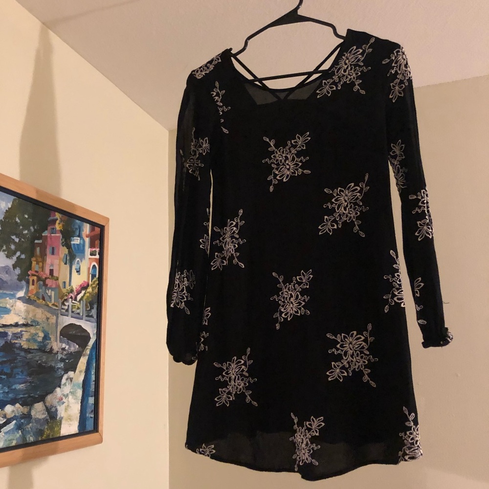 Black tropical dress